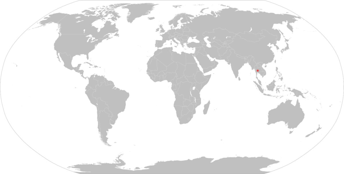 Slepá mapa světa s vyznačenou zemí červeně